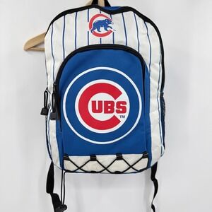 MLB Chicago Cubs Backpack Blue White Pinstripe Baseball Tailgate Team Logo Bag
